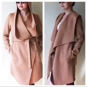Soia & Kyo Canadian outer special brand, double face wrap coat w/ hood